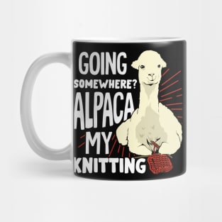 Funny Knitting Lover Alpaca Knitter Gift Mug